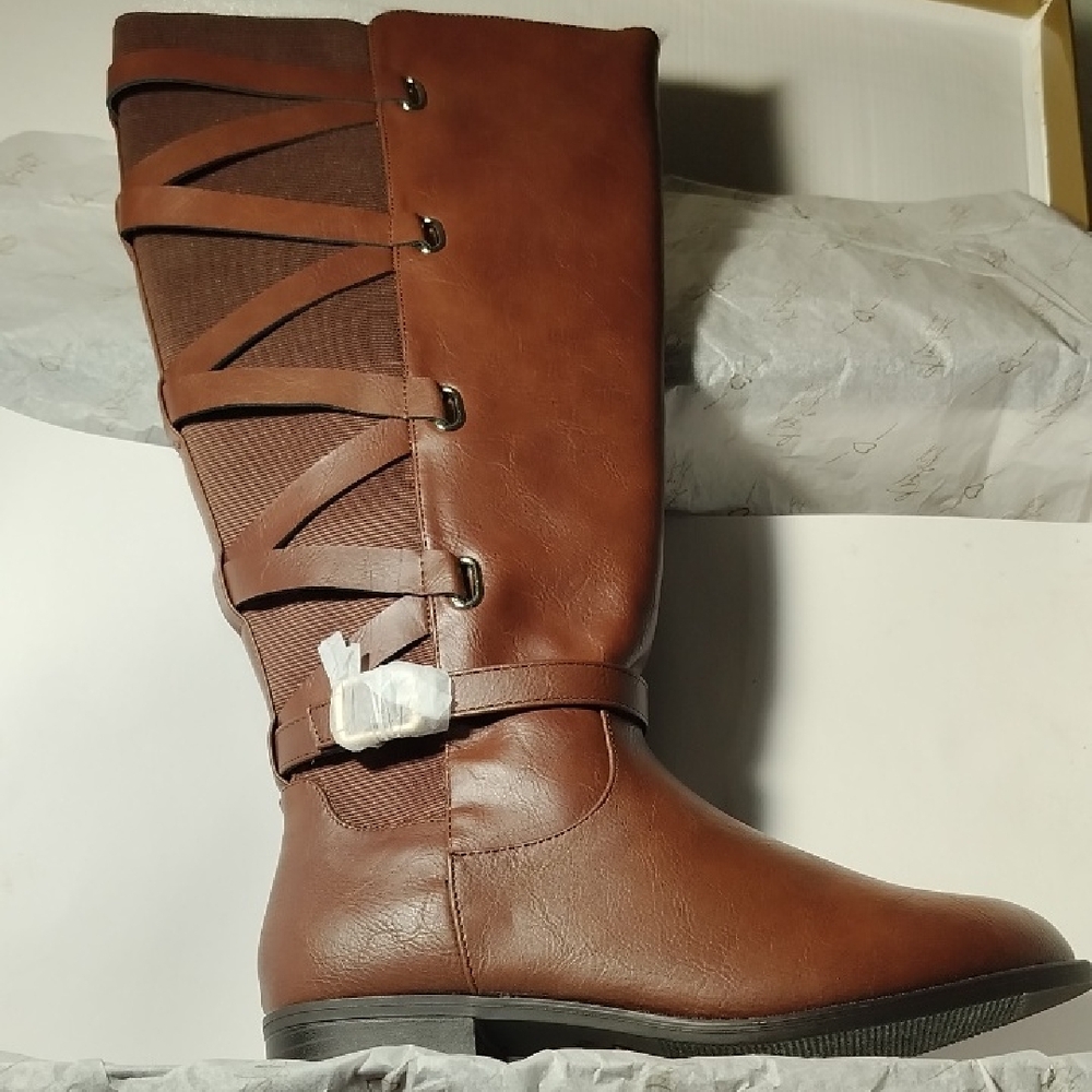 Thalia Sodi Veronika Cognac knee high boots